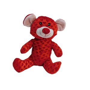 Kellytoy Red Bear W/Hearts All Over 10" Plush Stuffed Animal